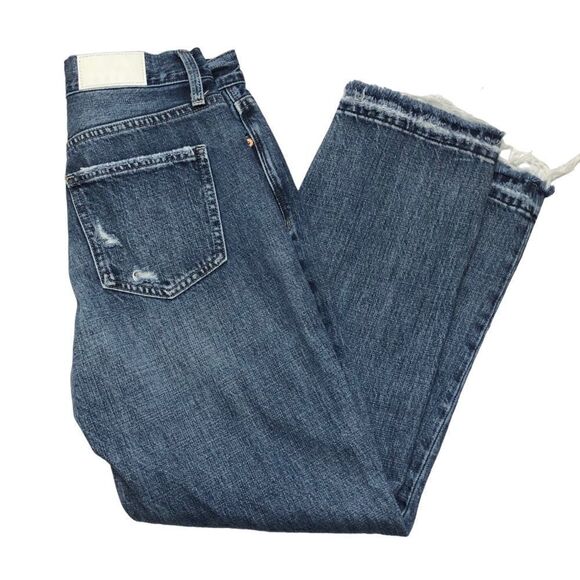 Pistolsa High Waist Skinny Jeans Medium Dark Wash Light Distressing Size 25 - Picture 7 of 13